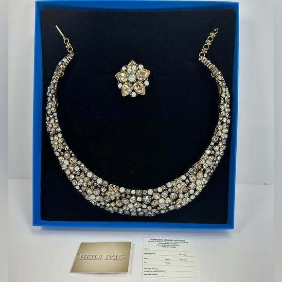 NEW - GORGEOUS Heidi Daus Statement Necklace and Pin Set - Picture 1 of 7